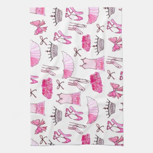 Ballerina Pattern in Waterverf Theedoek (Verticaal)