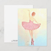 Ballerina Peinture Carte de voeux Personnaliser (Devant / Derrière)