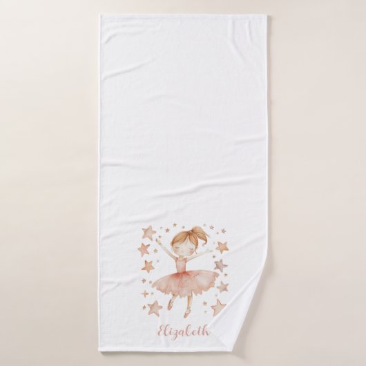 Ballerina Personnaliser Nom Fille Fraise Blonde (Serviette de bain)