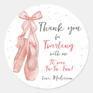 Ballerina Pink Ballet Slippers Ronde Sticker