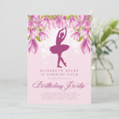 Ballerina Pink Birthday Kaart (Staand voorkant)