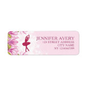 Ballerina Pink Birthday Return Label (Voorkant)
