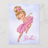 Ballerina Pink, Paarse  ballet Briefkaart (Voorkant)