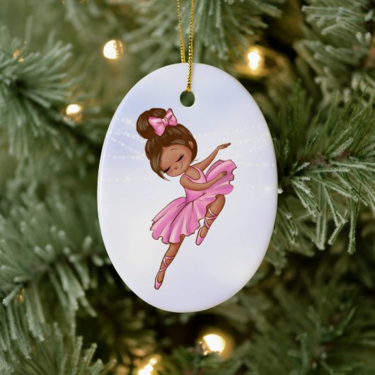 Ballerina Pink, Paarse  kerstmis Keramisch Ornament (Boom)