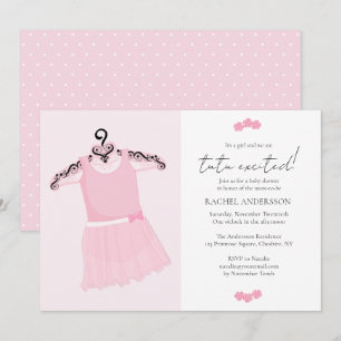 Ballerina Pink Tutu Baby shower Kaart