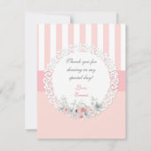 Ballerina Pink Tutu Stripes Fleurs Dentelles Merci (Dos)