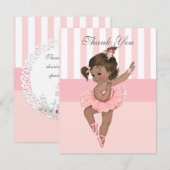 Ballerina Pink Tutu Stripes Fleurs Dentelles Merci (Devant / Derrière)