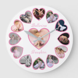 Ballerina Pink White Photo Collage Grote Klok