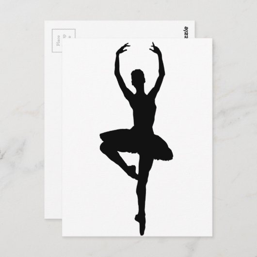 BALLERINA PIROUETTE (balletdanssilhouet) ~~ Briefkaart (Voorkant / Achterkant)