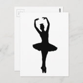 BALLERINA PIROUETTE EN POINTE (Ballet Dancer Silho Briefkaart (Voorkant / Achterkant)