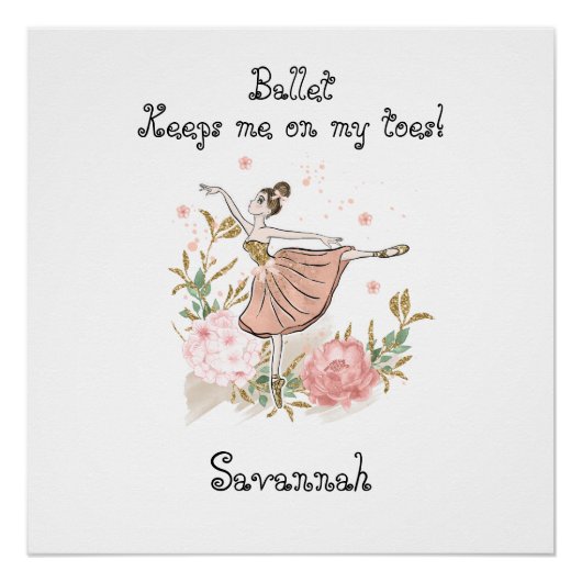 Ballerina poster, Dance class poster Perfect Poster (Voorkant)