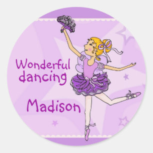 Ballerina Prachtige dansende sticker blond/paarse