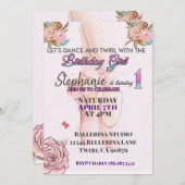 Ballerina Première invitation d'anniversaire (Devant / Derrière)