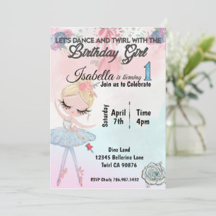 Ballerina Première invitation d'anniversaire