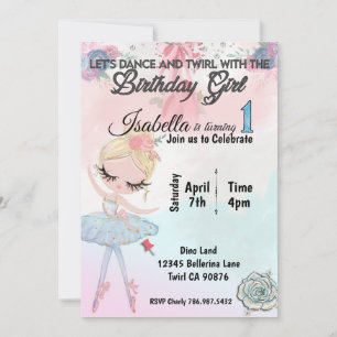 Ballerina Première invitation d'anniversaire