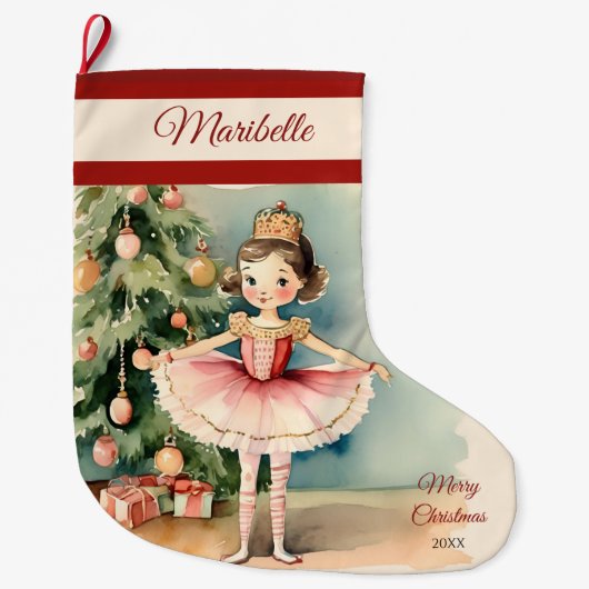 Ballerina Princess Kerstkous Grote Kerstsok (Voorkant)