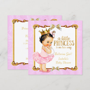 Ballerina Prinses Baby Shower Roze Goud Bruine Har Kaart