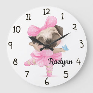 Ballerina Pug Grote Klok