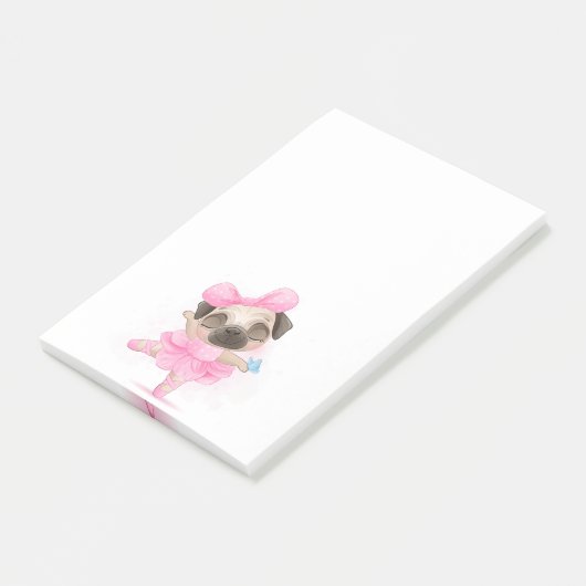 Ballerina Pug Post-it® Notes (Schuin)