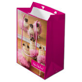 Ballerina Pugs in Tutus Medium Cadeauzakje (Voorkant Gekanteld)