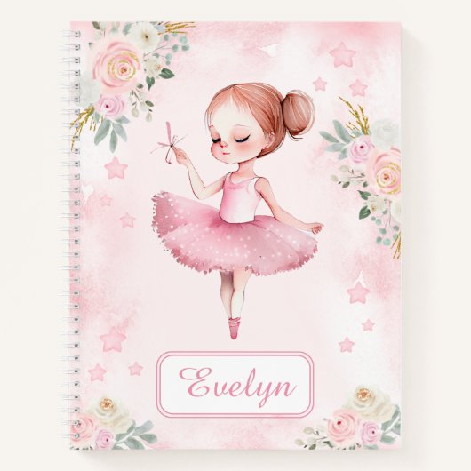 Ballerina rose anniversaire fille cadeau carnet sp (Devant)