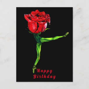 Ballerina Rose Ballet Dancer Anniversaire Carte