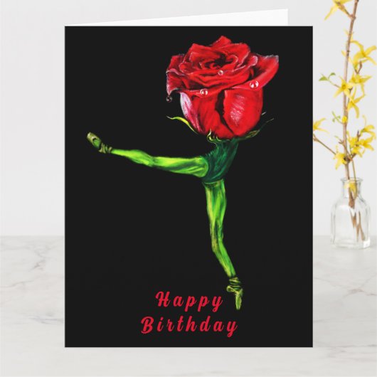 Ballerina Rose Ballet Dancer Anniversaire Carte (Fleur jaune)