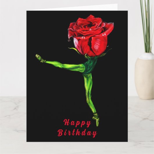 Ballerina Rose Ballet Dancer Anniversaire Carte (Devant)