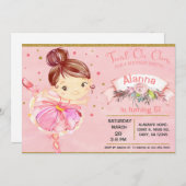 Ballerina rose ballet tutu fille invitation d'anni (Devant / Derrière)