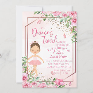 Ballerina rose, Danse, invitation à l'anniversaire