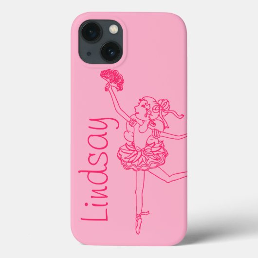 Ballerina rose filles nom coque ipad personnalisé (Verso)