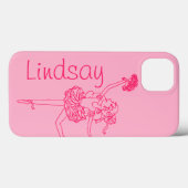 Ballerina rose filles nom coque ipad personnalisé (Verso (horizontal))