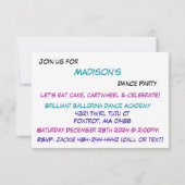 Ballerina Rose Gold Dance Party Invitation (Dos)