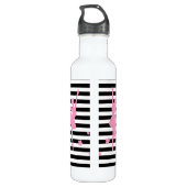 Ballerina rose Noir et blanc Bouteille d'eau à ray (Dos)
