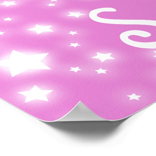 Ballerina rose - poil rouge star "nom" affiche (Coin)