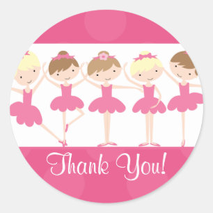 Ballerina rose Sticker Merci d'anniversaire