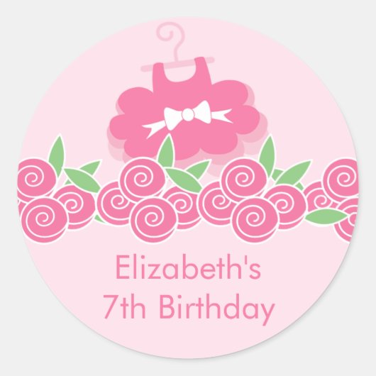 Ballerina rose Tutu Danse Anniversaire Sticker (Devant)