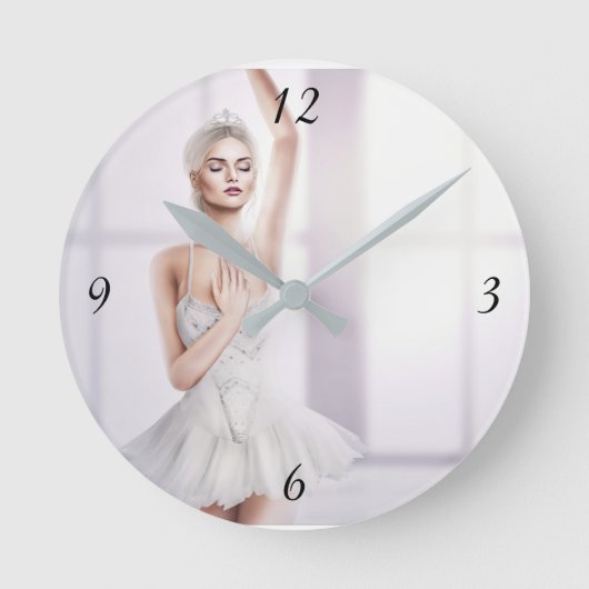 Ballerina Round Medium-Sized Wall Clock Ronde Klok (Voorkant)