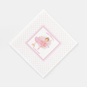 Ballerina roze bloemen witte stippen servetten (Hoek)