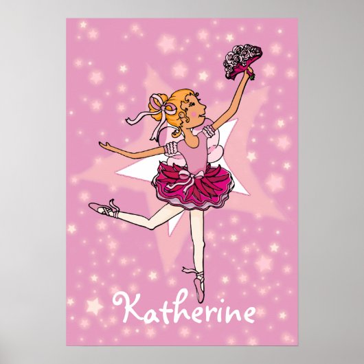 Ballerina roze blonde poster (Voorkant)