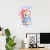 Ballerina Roze Muurkunst Poster (Thuiskantoor)
