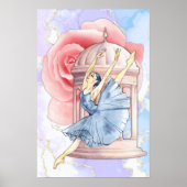 Ballerina Roze Muurkunst Poster (Voorkant)