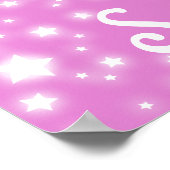 Ballerina roze - poster met rode haarster (Hoek)