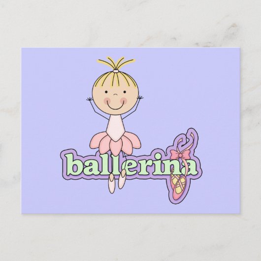 Ballerina - Roze T-shirts en Gifts Briefkaart (Voorkant)