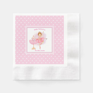 Ballerina roze witte stippen servet