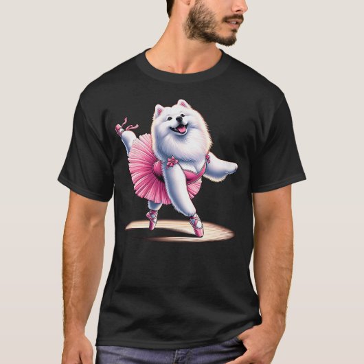 Ballerina Samoyed Dog Dancing T-shirt (Voorkant)