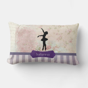 Ballerina Silhouet op Elegant Vintage Patroon Kussen