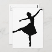 Ballerina Silhouette Briefkaart (Voorkant / Achterkant)