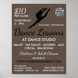 Ballerina Silhouette, Dance Lesson Adverteren Poster