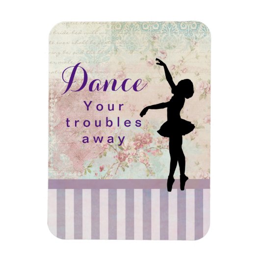 Ballerina Silhouette danst uw troebels weg Magneet (Verticaal)